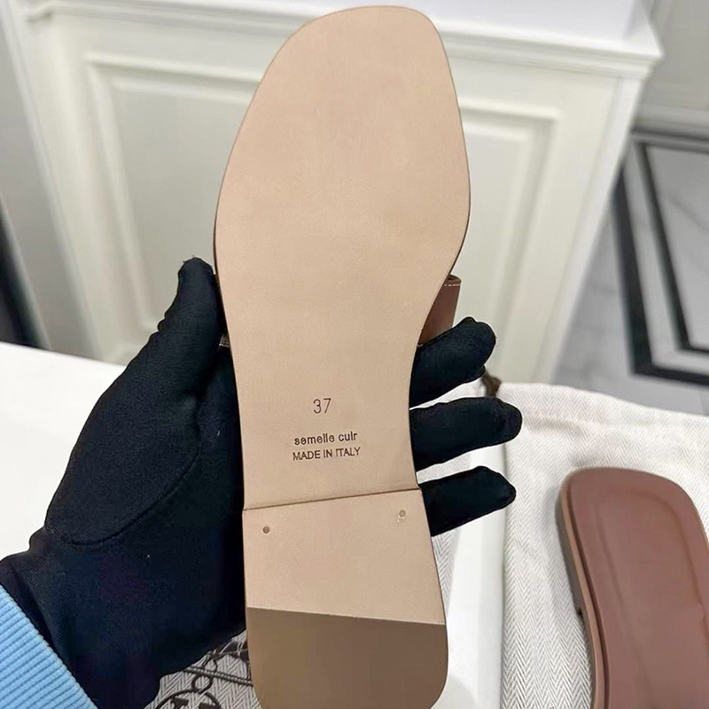 h sandals Strap Leather Flat Sandals 2026 New Luxury for Women Comfortable Open Toe Slides Summer Beach Daily Casual Wear Non Slip Slippers With box size 35 42 8dc
