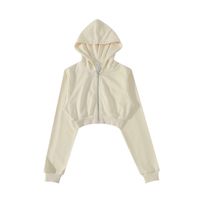 Light yellow cropped hoodie