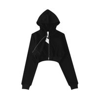 Black cropped hoodie