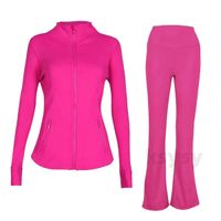 Fuchsia jacket flared pant set
