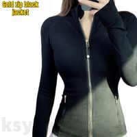 Black gold zip jacket