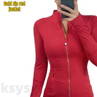 Red gold zip jacket