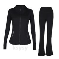 Black jacket flared pant set