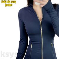 Navy gold zip jacket