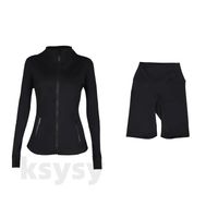Black jacket short set