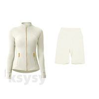 Ivory gold zip jacket short set