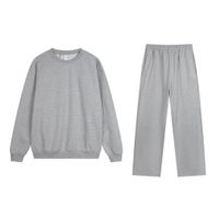 Gray round-neck straight-leg pants se