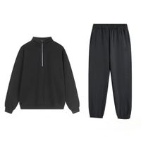 Dark gray half-zip sweatpants set