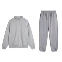 Grey half-zip sports pants set