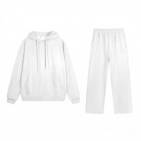 White hooded straight-leg pants set