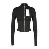 Cropped black gold zipper