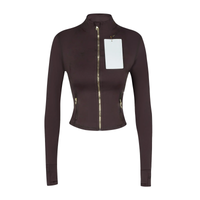 Cropped Brown gold zipper