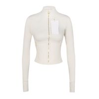 Cropped white gold zip