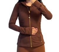 Browm gold zipper