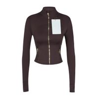 Cropped Brown gold zipper jacket