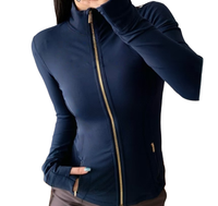 Navy gold zipper