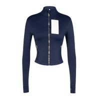 Cropped Navy gold zipper jacket