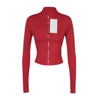 Cropped Red gold zipper jacket