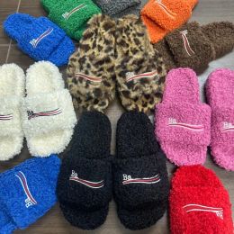 Luxury Slides Furry Slippers Slide sandals House shoes ballencaigas slides Mules Fall Winter Men Women slip-ons Footwear Paris Comfortable Fuzzy Flip Flop Fluffy