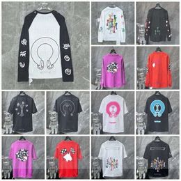 Chromelyness Hearts Designer shirt Men T Shirts Loose Oversize Tees Apparel Fashion Tops Mans Casual Chest Letter Shirt Street Shorts Sleeve Clothes t shirts