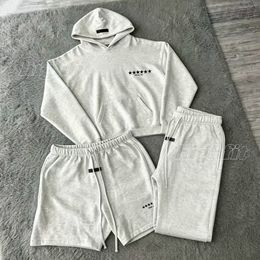 Men's Tshirt Short Pants Hoodies High Quality Casual Set Tracksuit Solid Color Hoodie Letter Printed Waist Pants Sportwear Hoodie Shorts Set