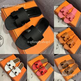 h sandals Strap Leather Flat Sandals 2026 New Luxury for Women Comfortable Open Toe Slides Summer Beach Daily Casual Wear Non Slip Slippers With box size 35 42 8dc