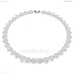 Designer Jewelry Swarowsk Necklace Fashion Series Set Heart Shaped Single Diamond Button Swan Necklace High Quality Luxury Charm Version Necklace Jewelry E69