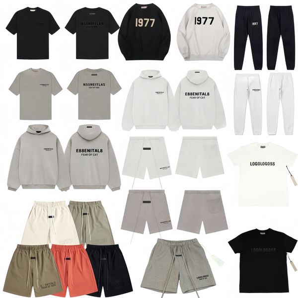 Designer Shorts Men Essential shirt Hoodie Letter Print High Street Vintage Jogging Pants Womens Fashion casual breathable loose shorts sleeve set